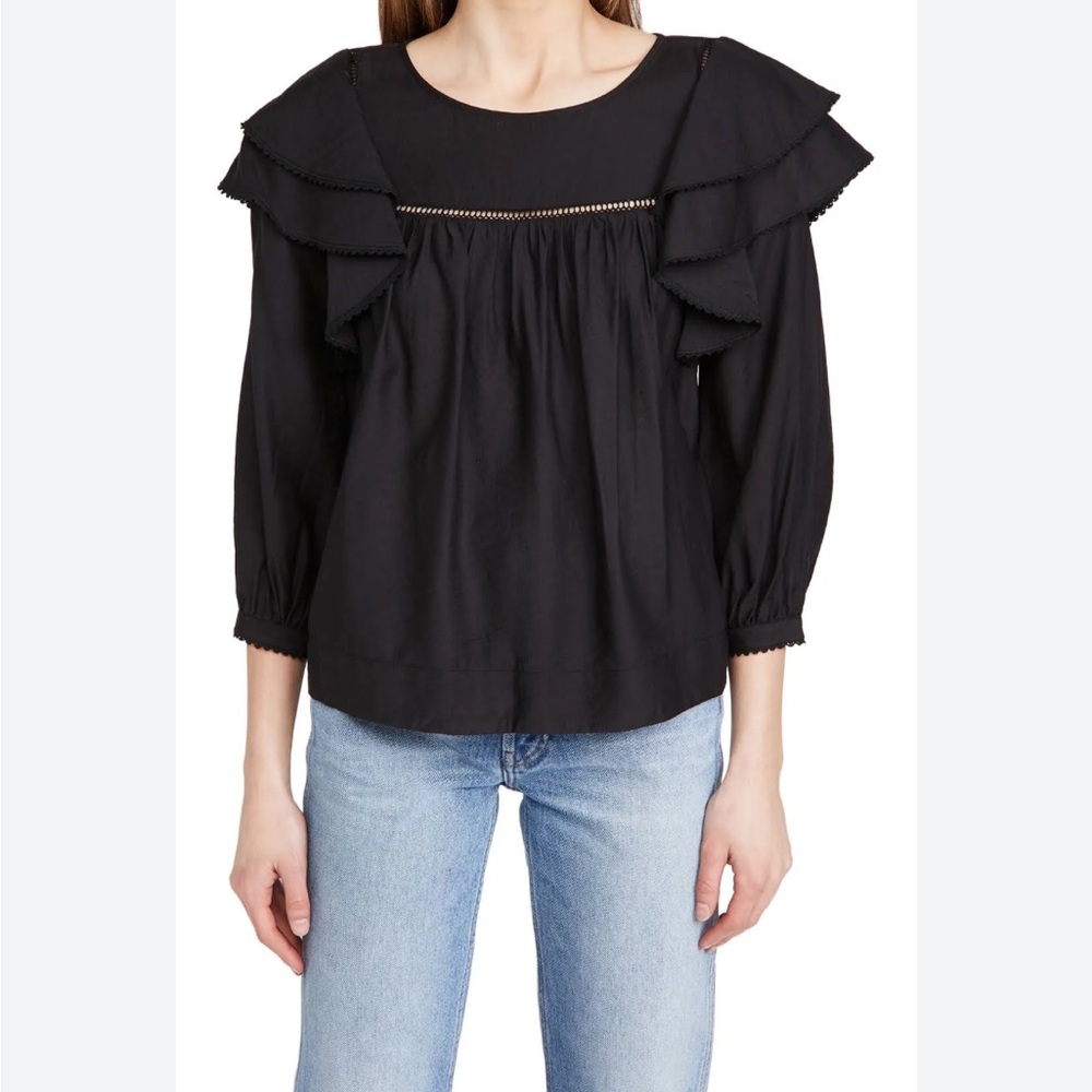 Rebecca Minkoff Willow Ruffle Prarie Blouse Top